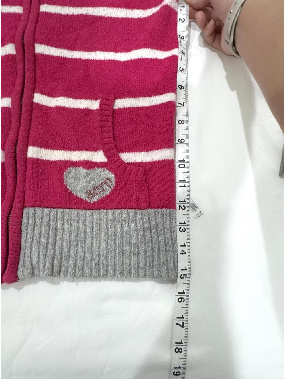 Vintage Y2K Pink Striped Aeropostale Zip Up Hoodie Coquette - Picture 5 of 6